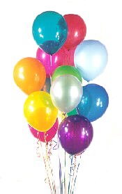 25 adet karışık renklerde helyum gazı uçan balonları