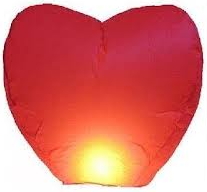 uçan mumlu balon 50 adet kırmızı kalp dilek balonu